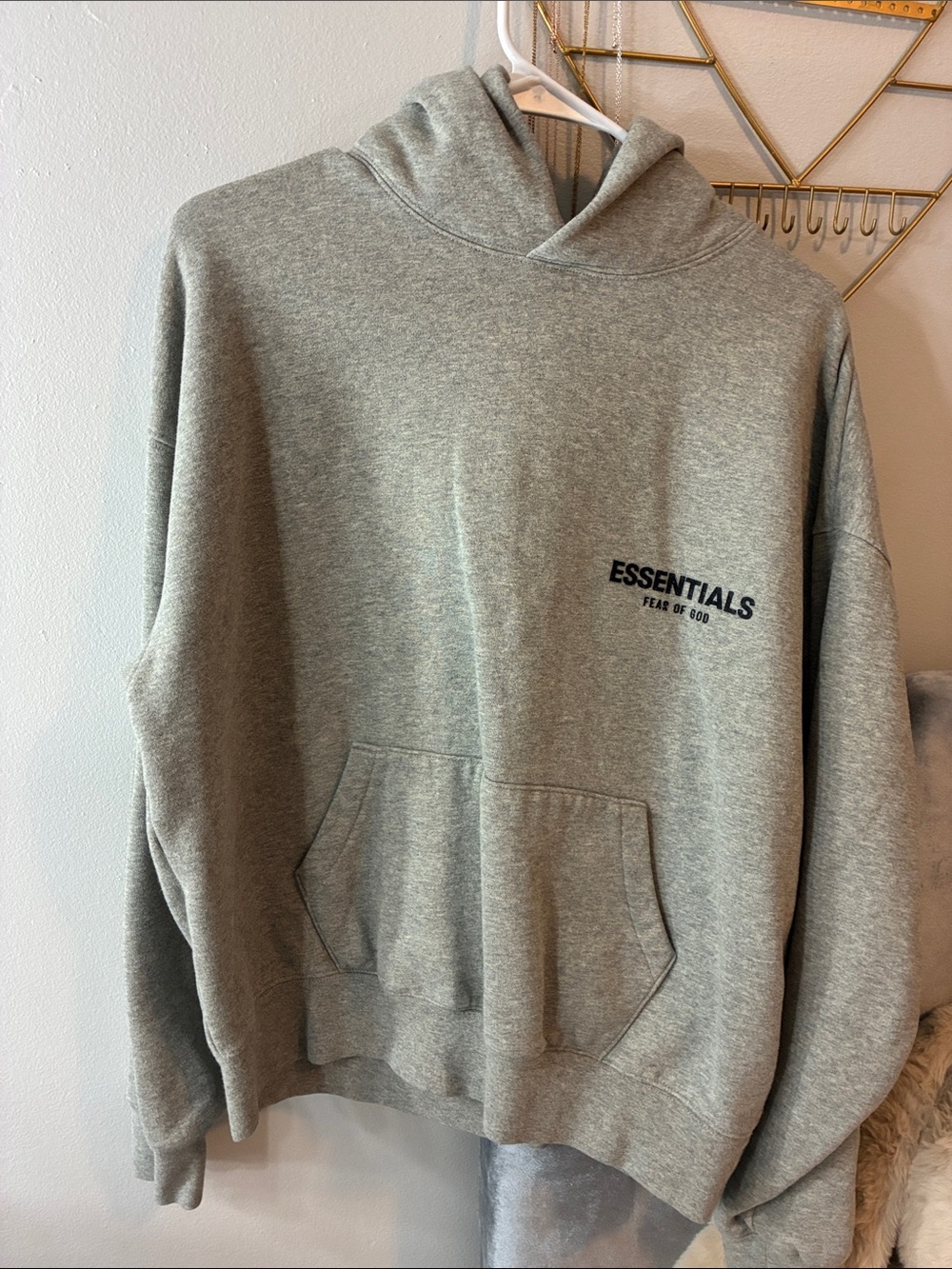 Fear of God Essentials Heather Gray Pullover Hoodie
